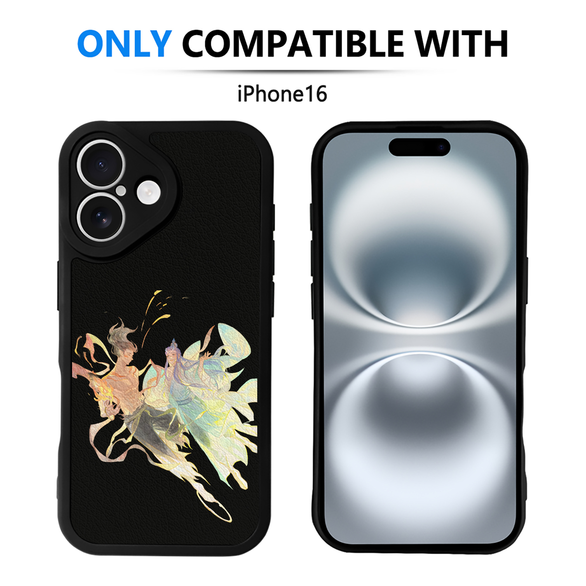 （画像用） Ne Zha 2 ナタ 魔童の大暴れ 【iPhone 16シリーズ対応】シリコンスマホケース（レザー調） 材質：シリコン